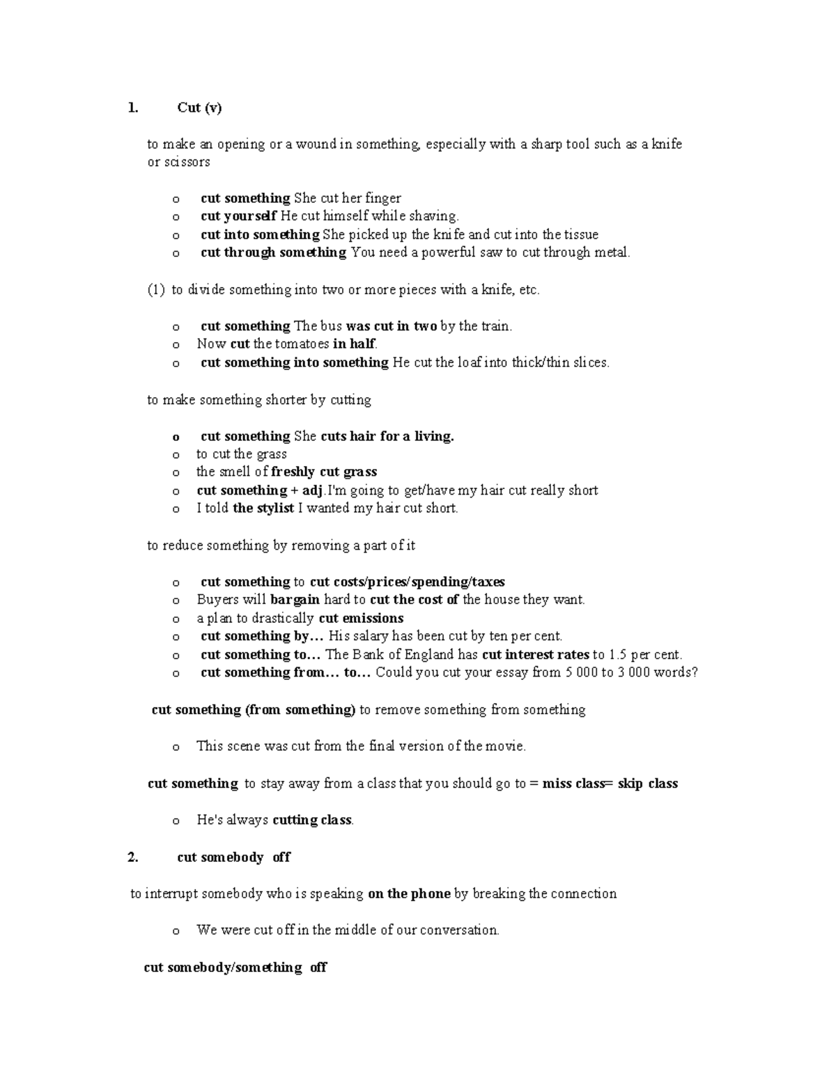 Chapter 8 - references - 1. Cut (v) to make an opening or a wound in ...