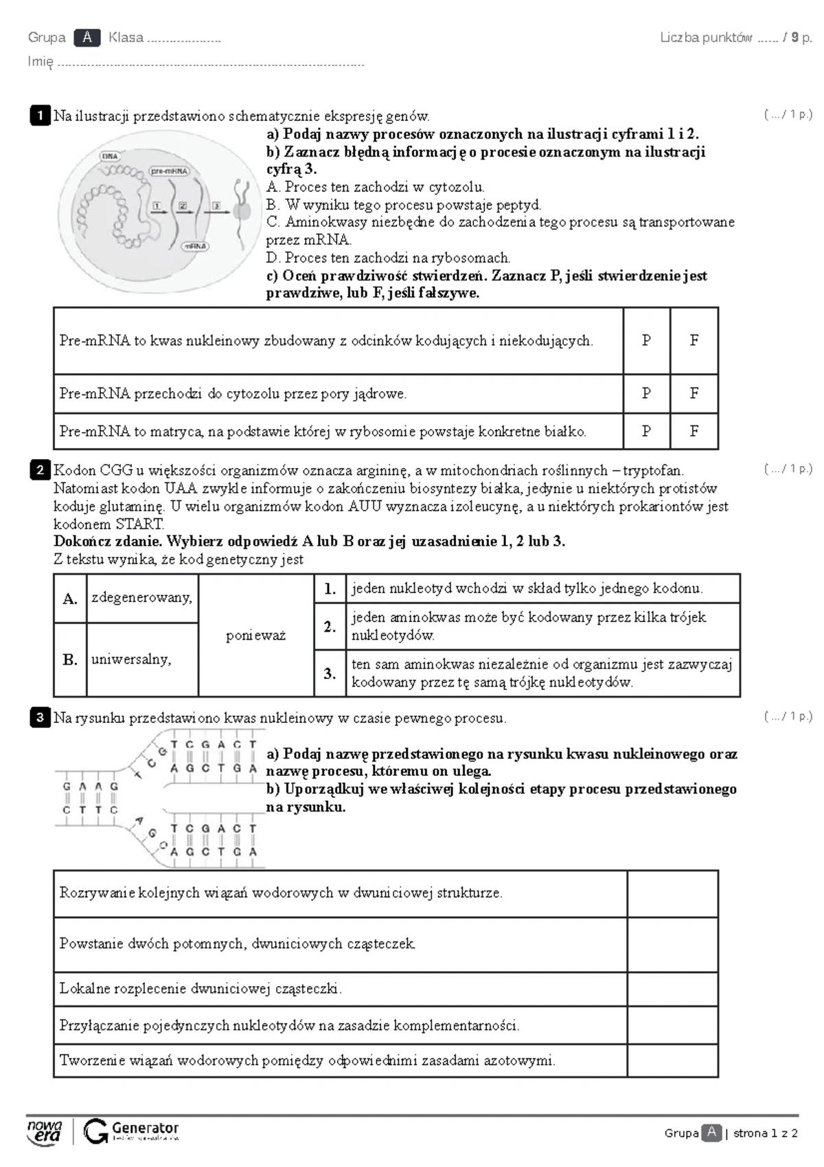Test TK 4: Tkanki i Organy Roślinne - Klucz Odpowiedzi - Studocu