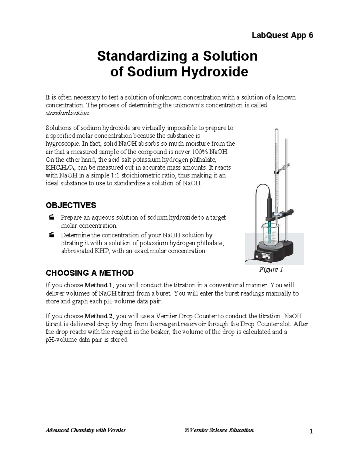CHEM A 06 Lab Notes: Standardizing Sodium Hydroxide Solution - Studocu