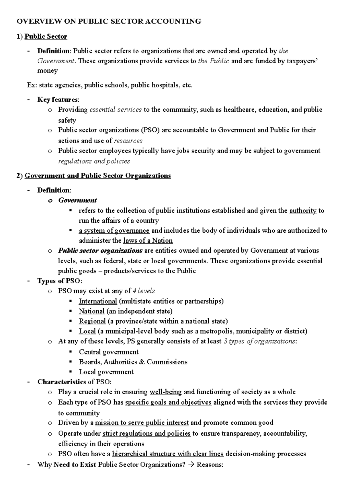OVERVIEW OF PUBLIC SECTOR ACCOUNTING (KTC) - Studocu