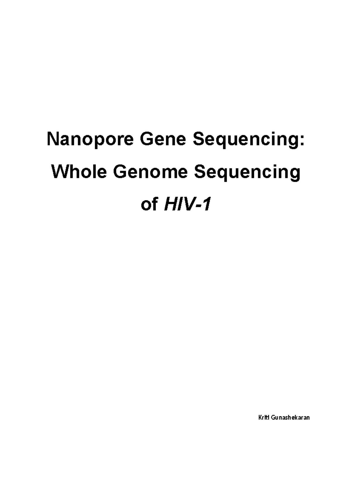 HIV WGS - knknm, nvcgfgxdzseaSZdxfcgvhbjnkm, - Nanopore Gene Sequencing ...
