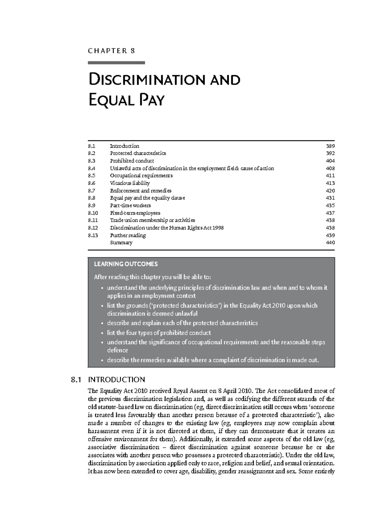 Chapter 8 Discrimination and Equal Pay - Discrimination and Equal Pay ...