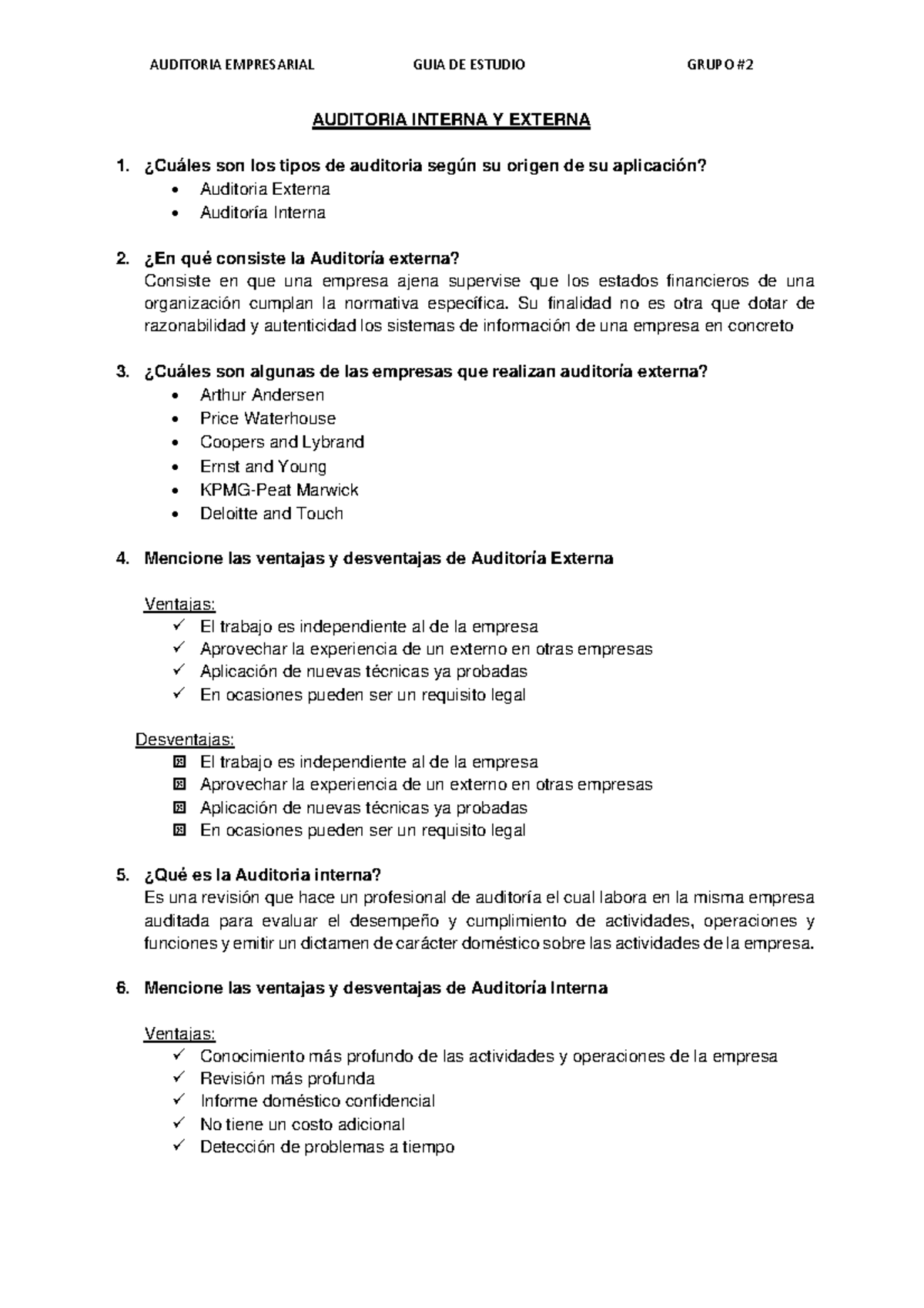 Auditoria Interna Y Externa Grupo 2 - AUDITORIA EMPRESARIAL GUIA DE ...