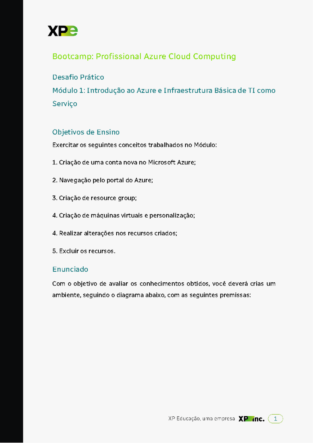 Desafio Prático - Módulo 1 - Bootcamp Prof. Azure Cloud Computing - Studocu
