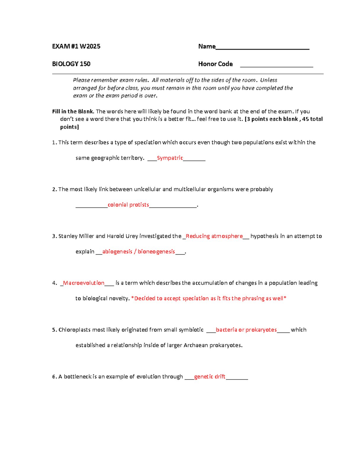 Biology 150 Exam #1 Study Guide: Essential Concepts & Key Terms - Studocu