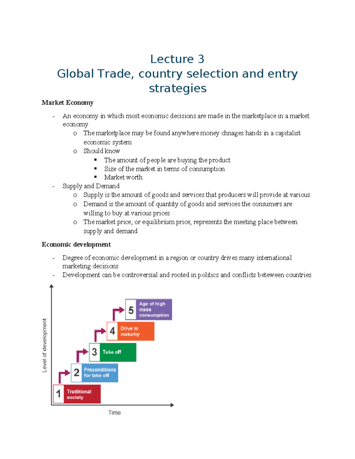 Lecture 3: Global Trade, Country Selection & Entry Strategies - Studocu