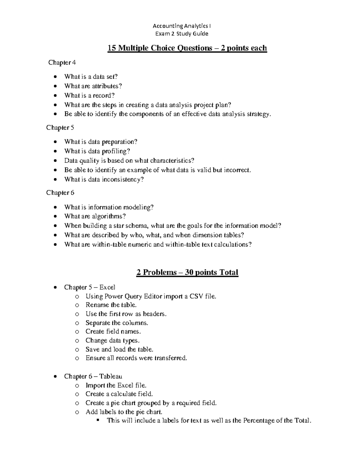 ACC 101 Exam 2 Study Guide: Key Concepts & Practice Problems - Studocu