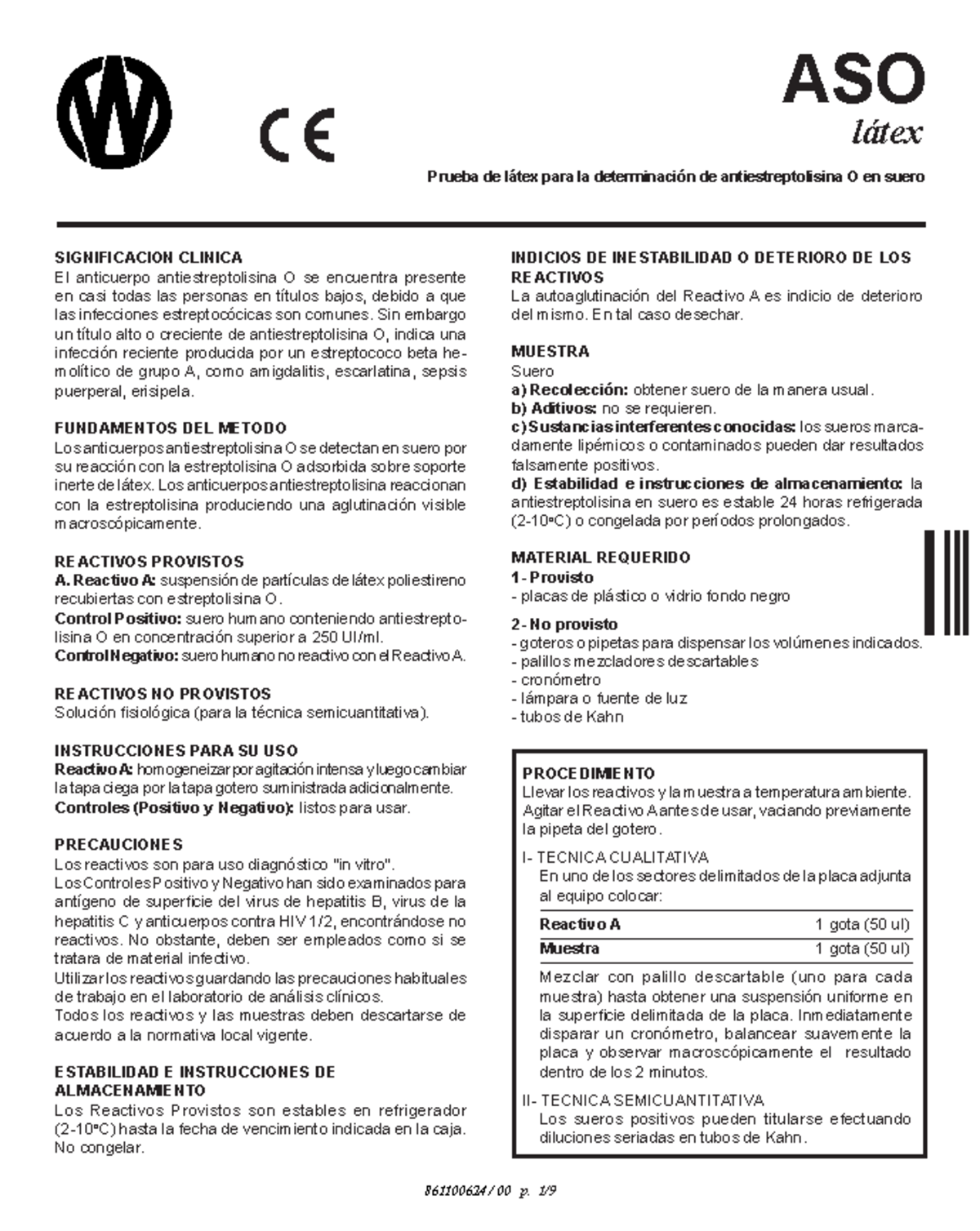 Prueba de látex para antistreptolisina O - ASO (BIO) - Studocu
