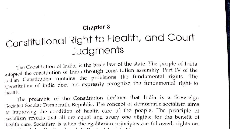 Chapter 3: Constitutional Right to Health & Court Judgments (Unit 1 ...