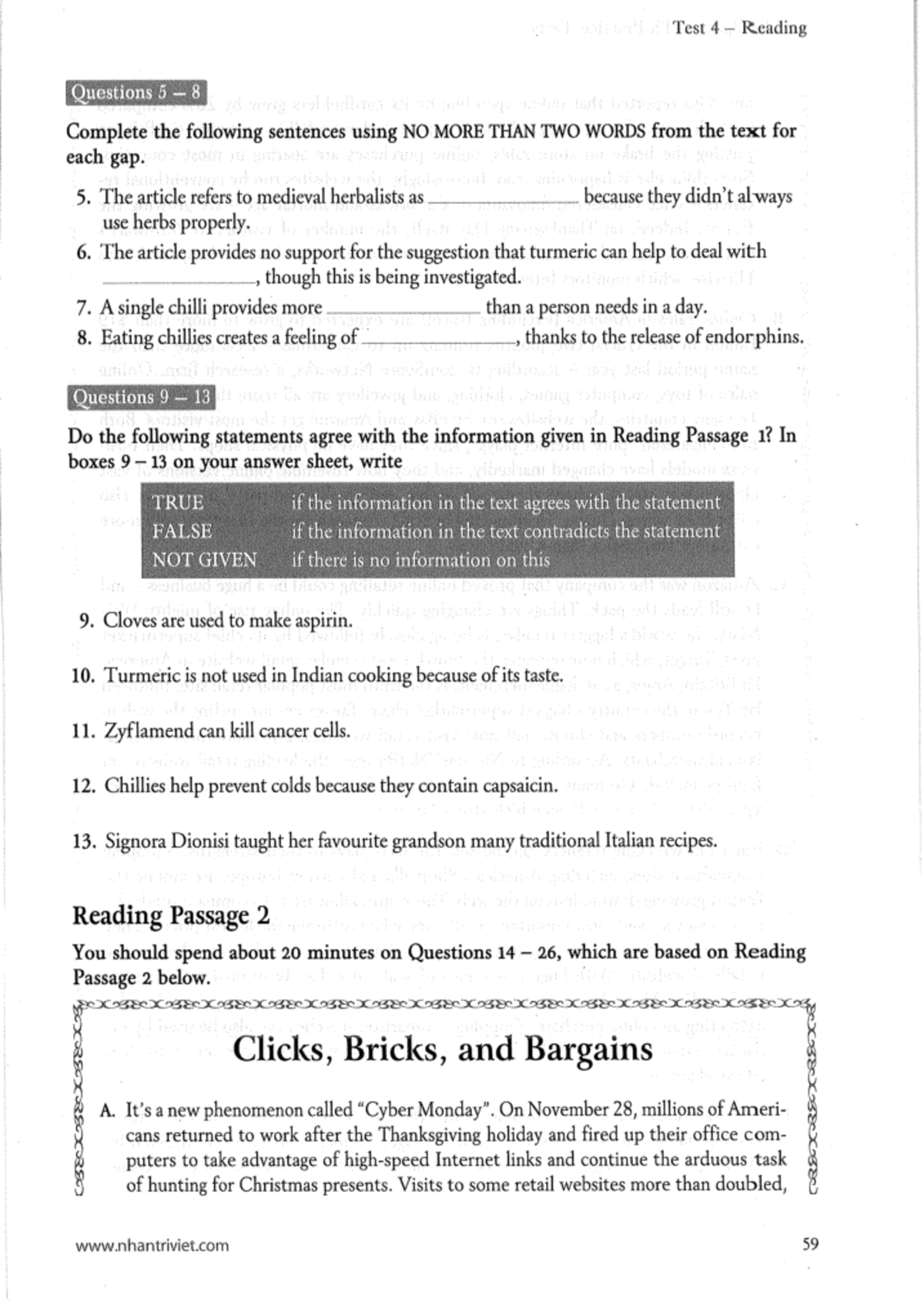 Cambridge IELTS Practice Tests - Test 4 Reading Questions and Answers ...