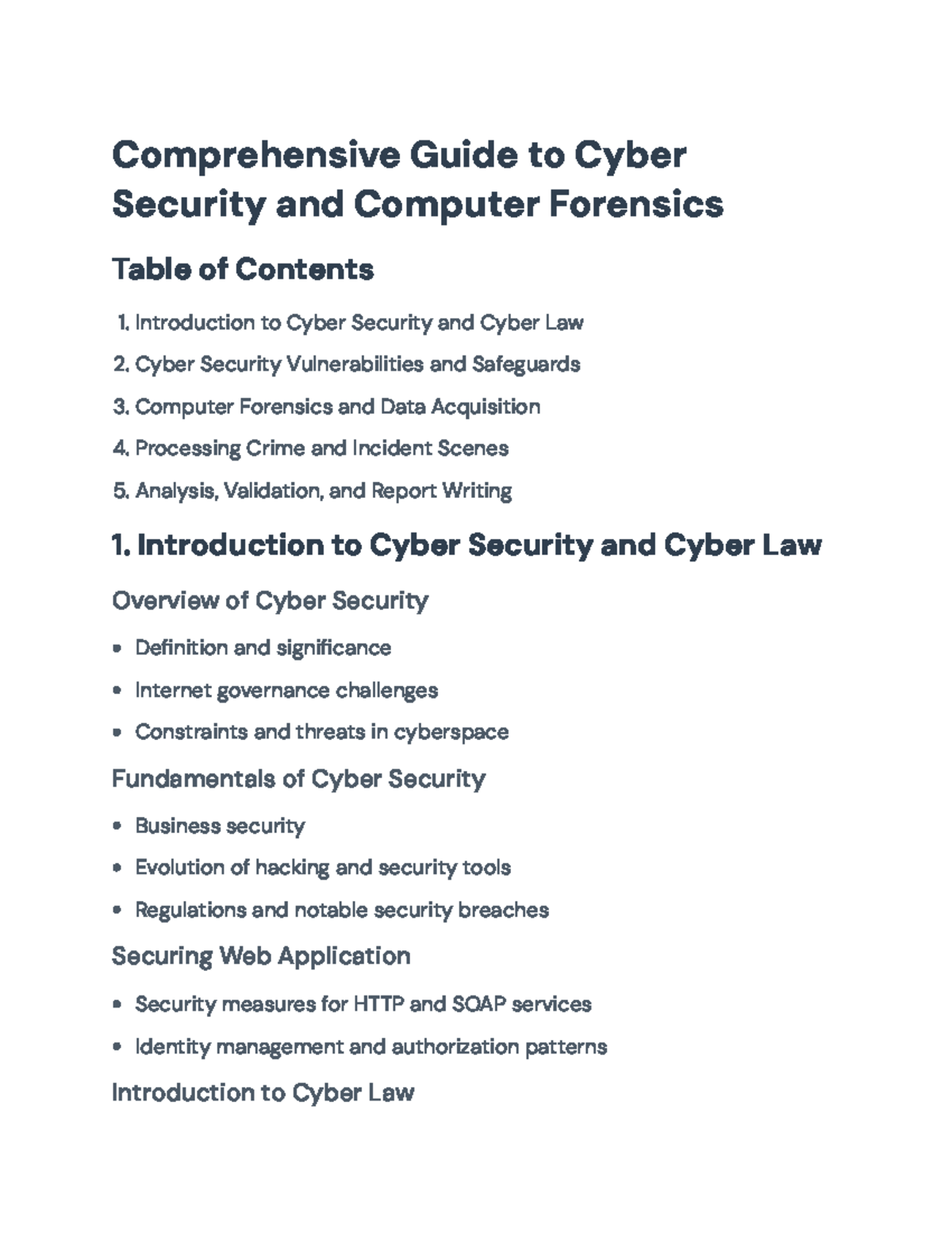 Comprehensive Guide to Cyber Security and Computer Forensics (CS101 ...