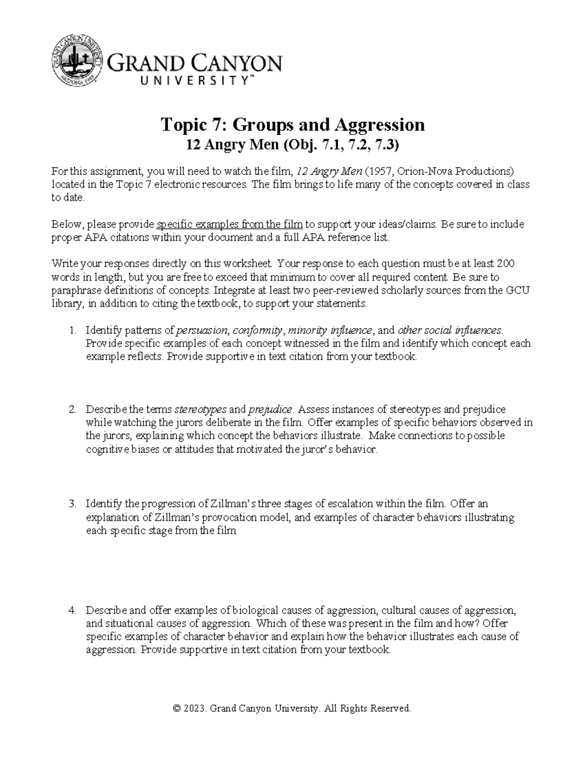 PSY-362-RS-T7-12 Angry Men - Topic 7: Groups and Aggression 12 Angry ...