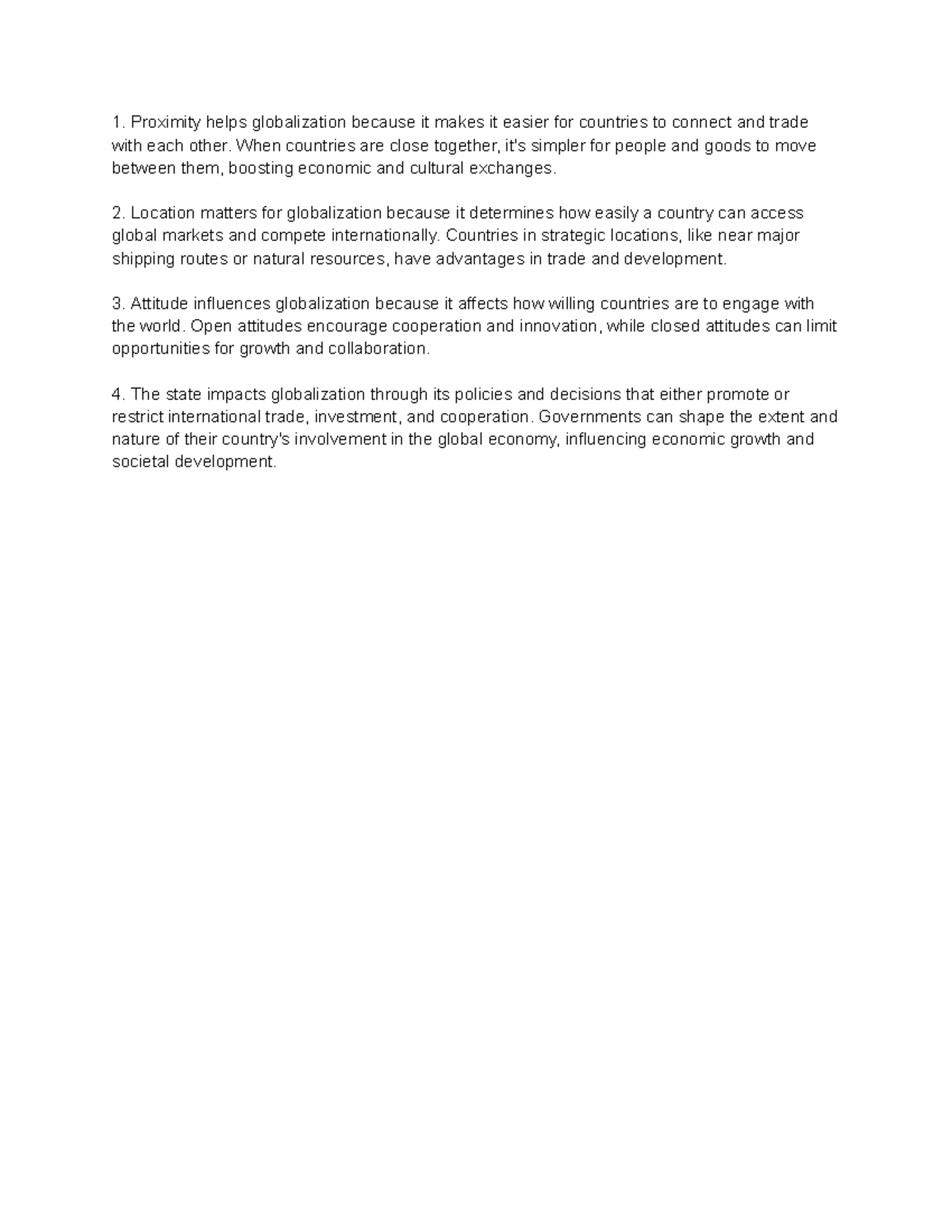 Globalization Impact Factors: Proximity, Location, Attitude, and State ...