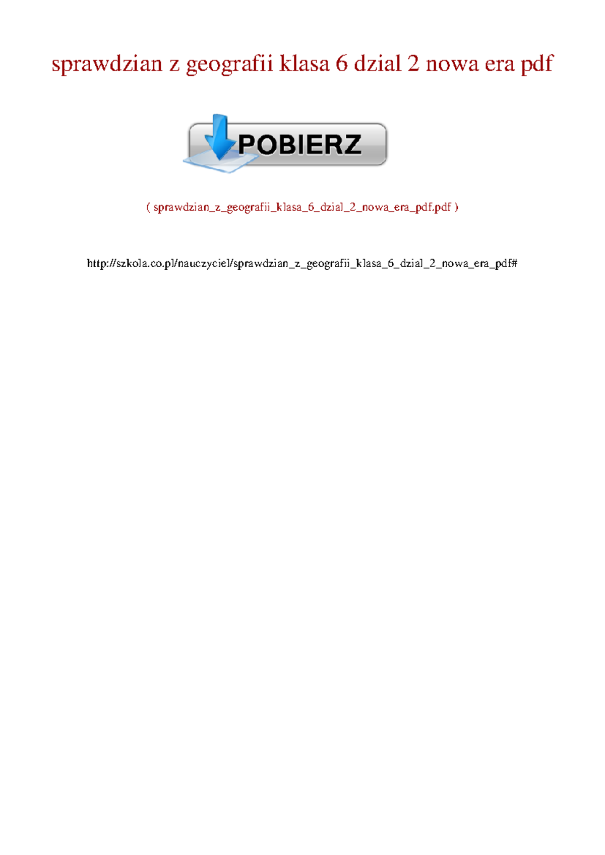 Sprawdzian z geografii klasa 6 dział 2 nowa era pdf - Geografia