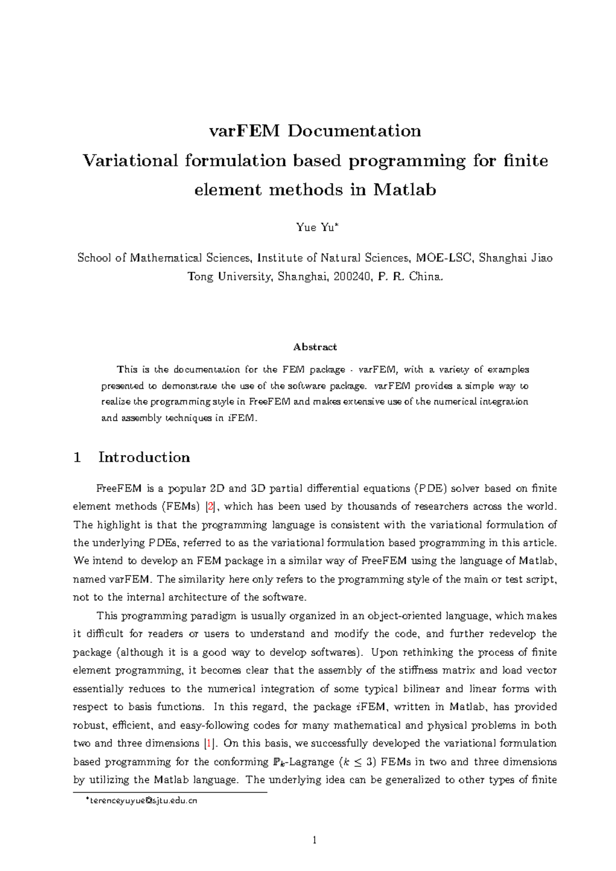 Var FEM - FEM - varFEM Documentation Variational formulation based ...