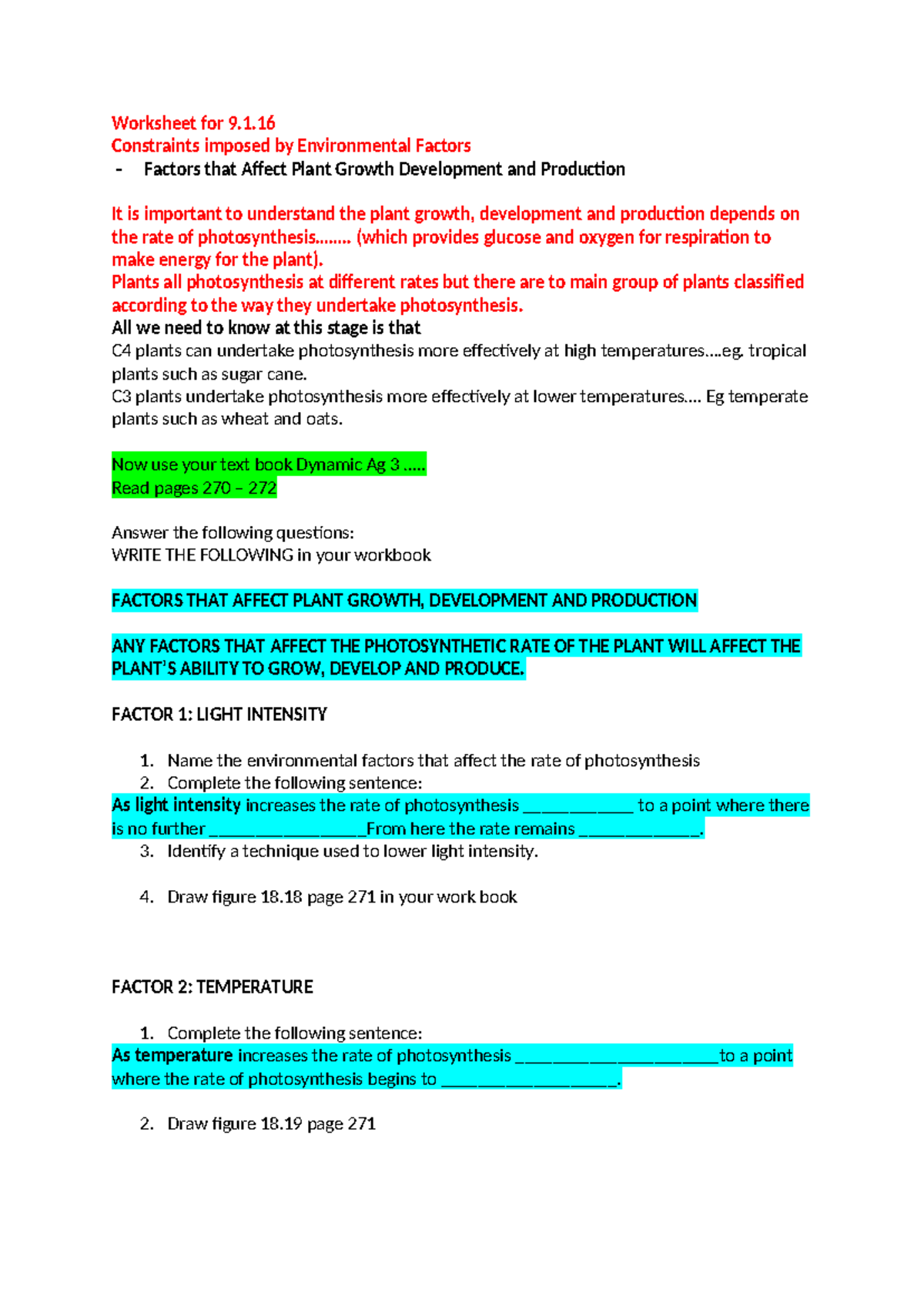 9.1.16 Worksheet: Environmental Factors Affecting Plant Growth - Studocu