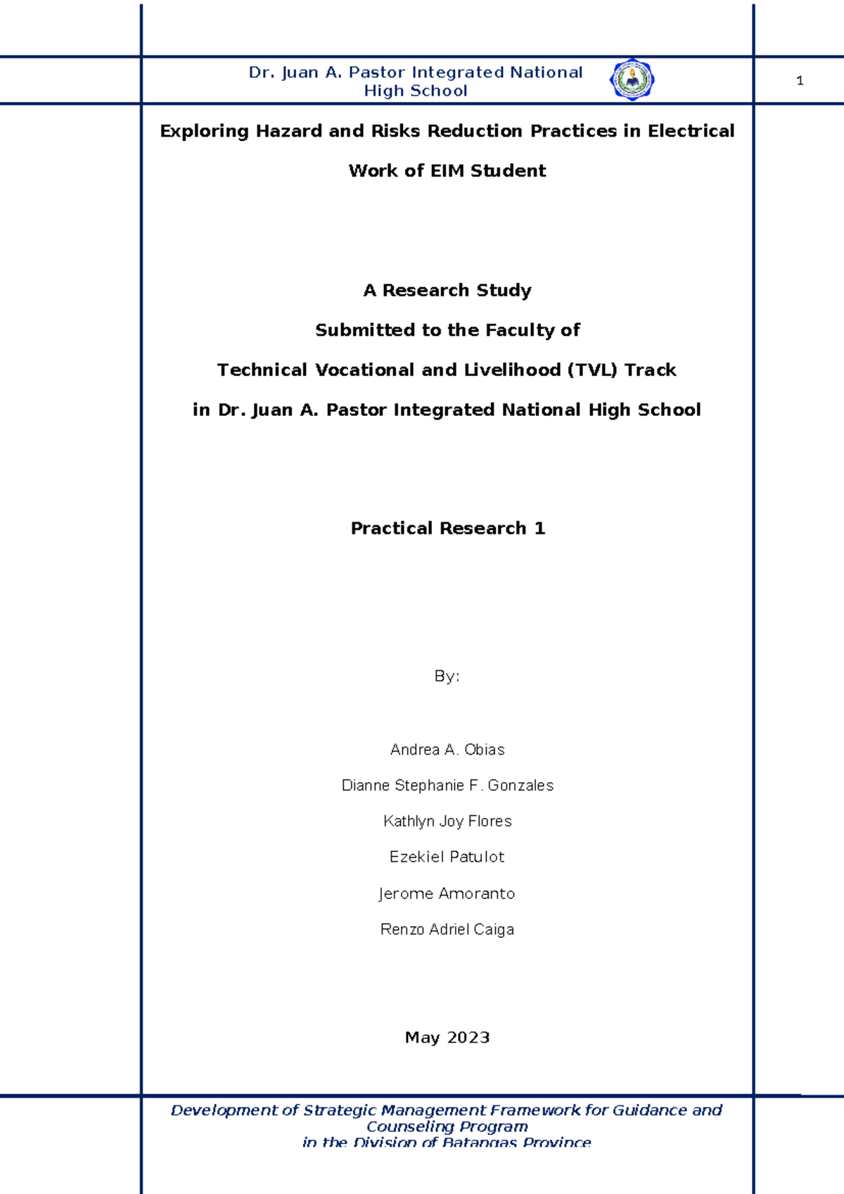 Exploring Hazard and Risk Reduction Practices in Electrical Work for ...