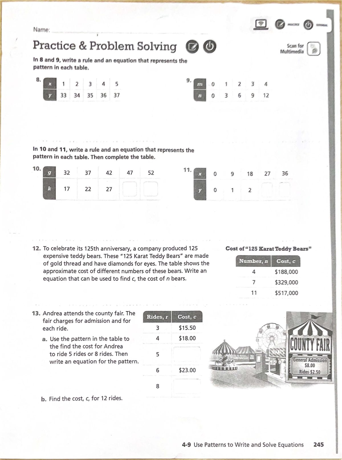 Practice Problem Solving: Patterns & Equations (Math 3-10) - Studocu