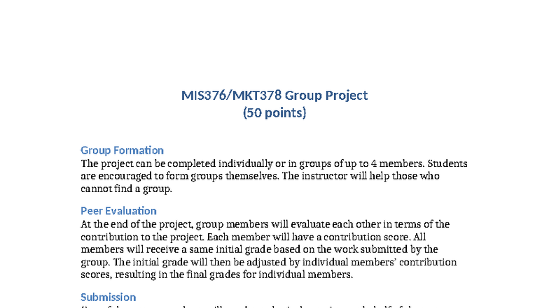 Group Project Guidelines (50 pts) - Data Analysis with SPSS - Studocu