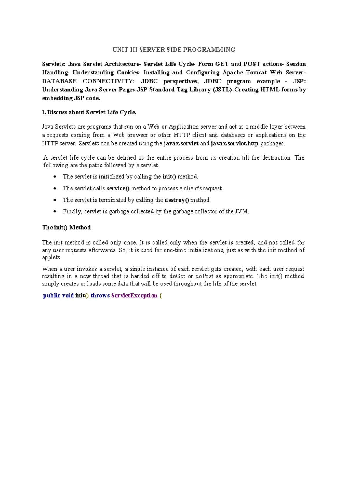 CS8651-IP Notes UNIT 5 - UNIT V INTRODUCTION TO AJAX and WEB SERVICES ...
