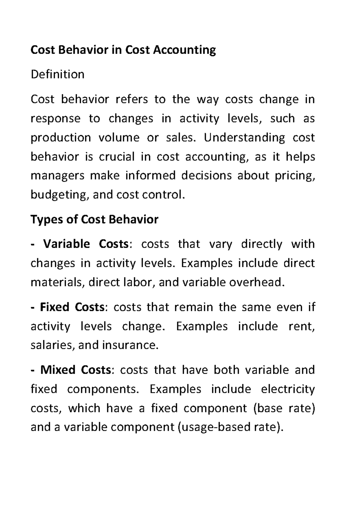 3 - Understanding Cost Behavior in Managerial Cost Accounting (2025 ...