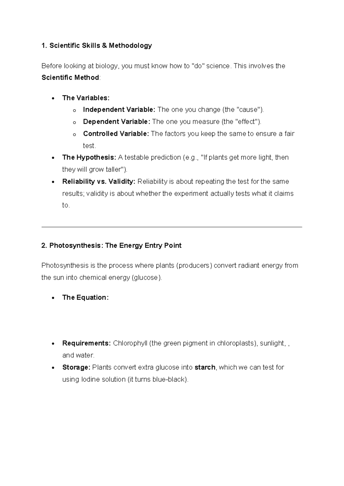 GR8 TERM1: Scientific Skills & Key Biology Concepts Overview - Studocu