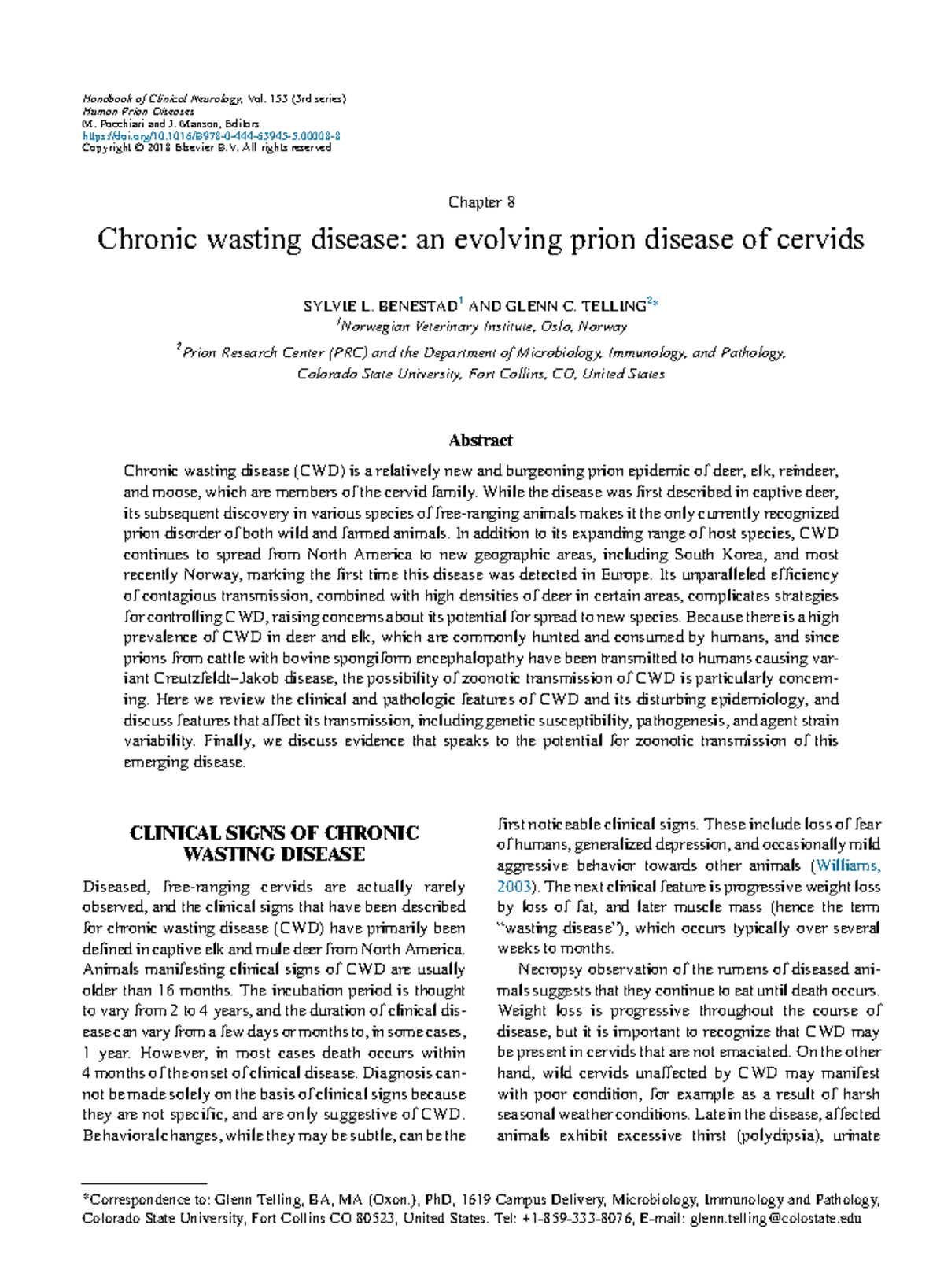 Chronic Wasting Disease (CWD): Pathogenesis and Transmission Insights ...