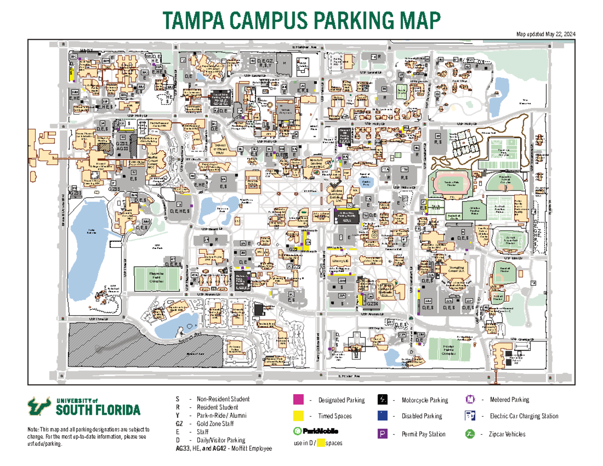 USF Parking Map - Comprehensive Guide to Campus Parking Facilities ...