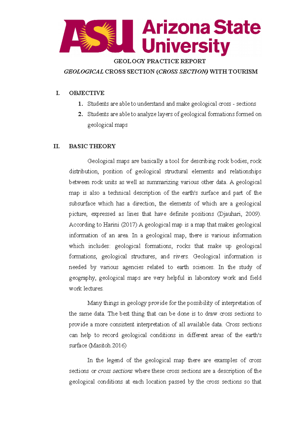 Geology Practice Report: Geological Cross Section Analysis with Tourism ...