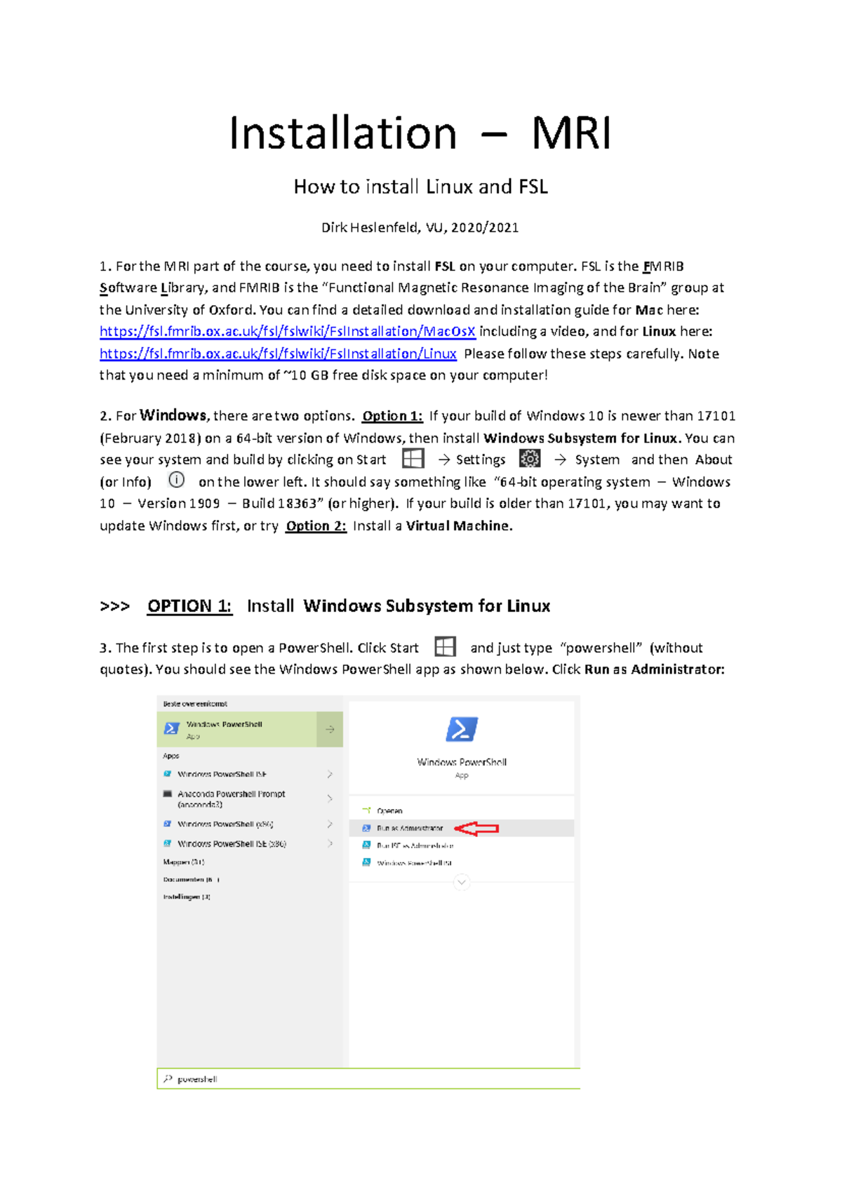 FSL Installation Guide for MRI Course (Final Exam) - Studeersnel