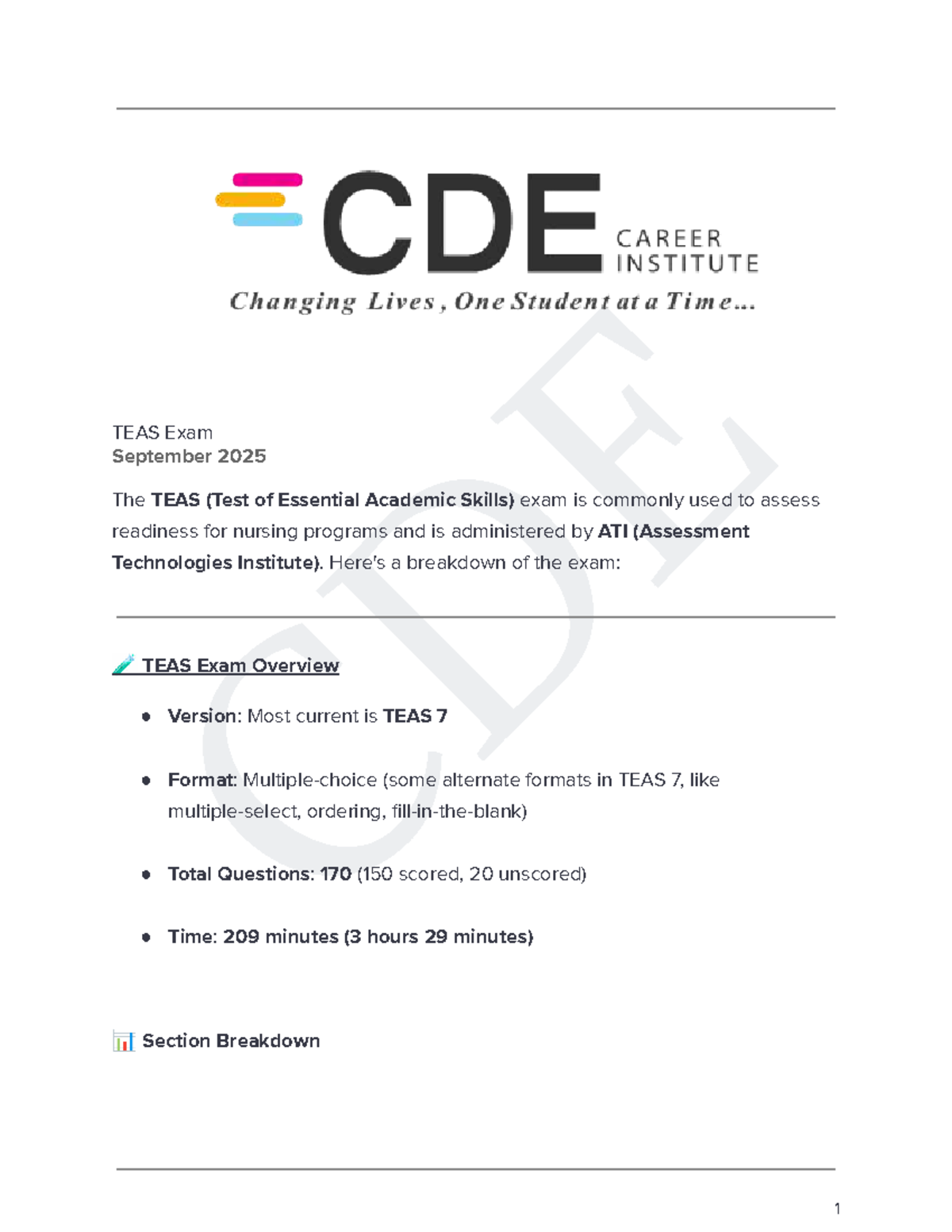 TEAS Exam Prep Guide: Structure, Content & Practice Qs (Sept 2025 ...
