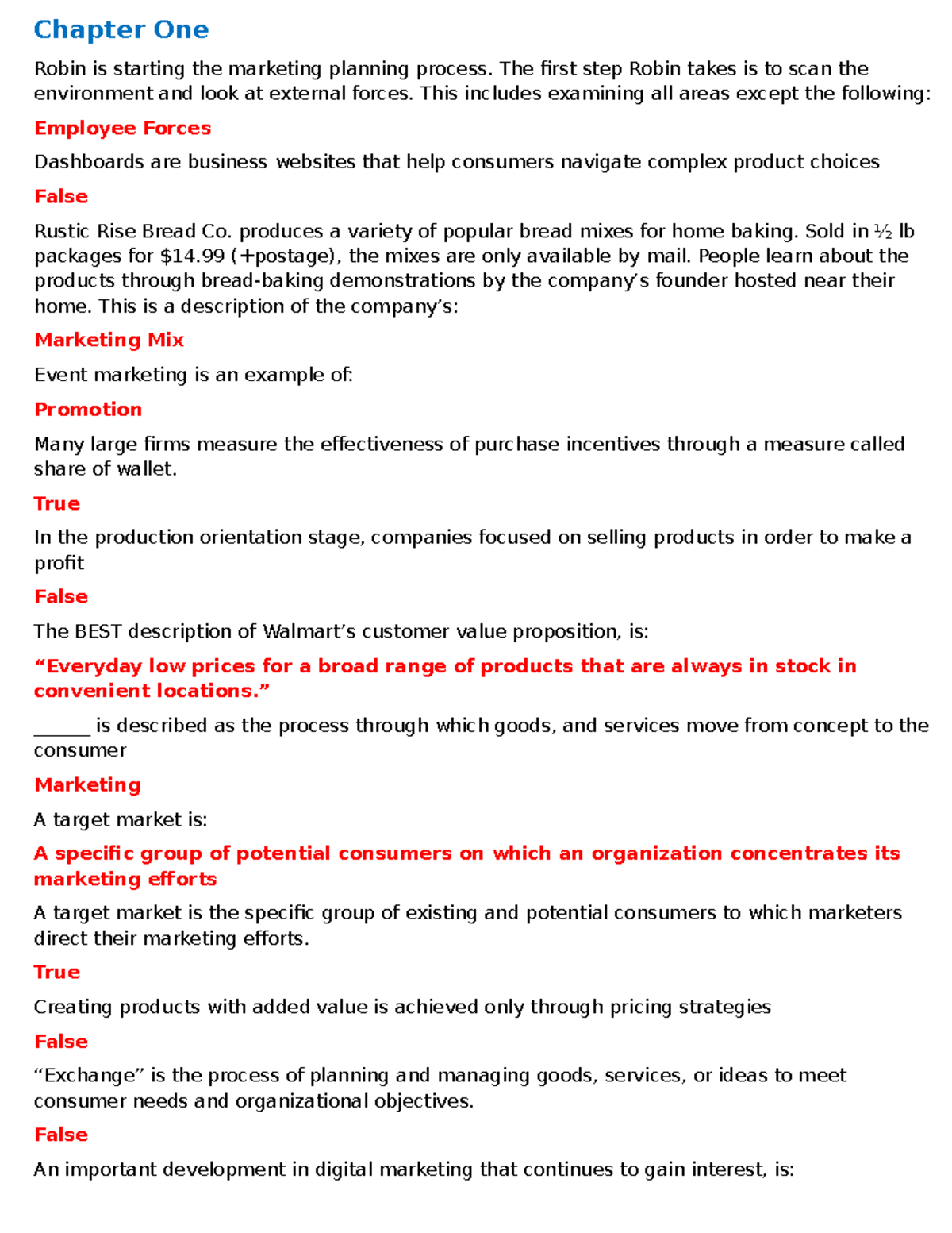 Marketing Chapters 1-5 Summary and Key Concepts - Studocu
