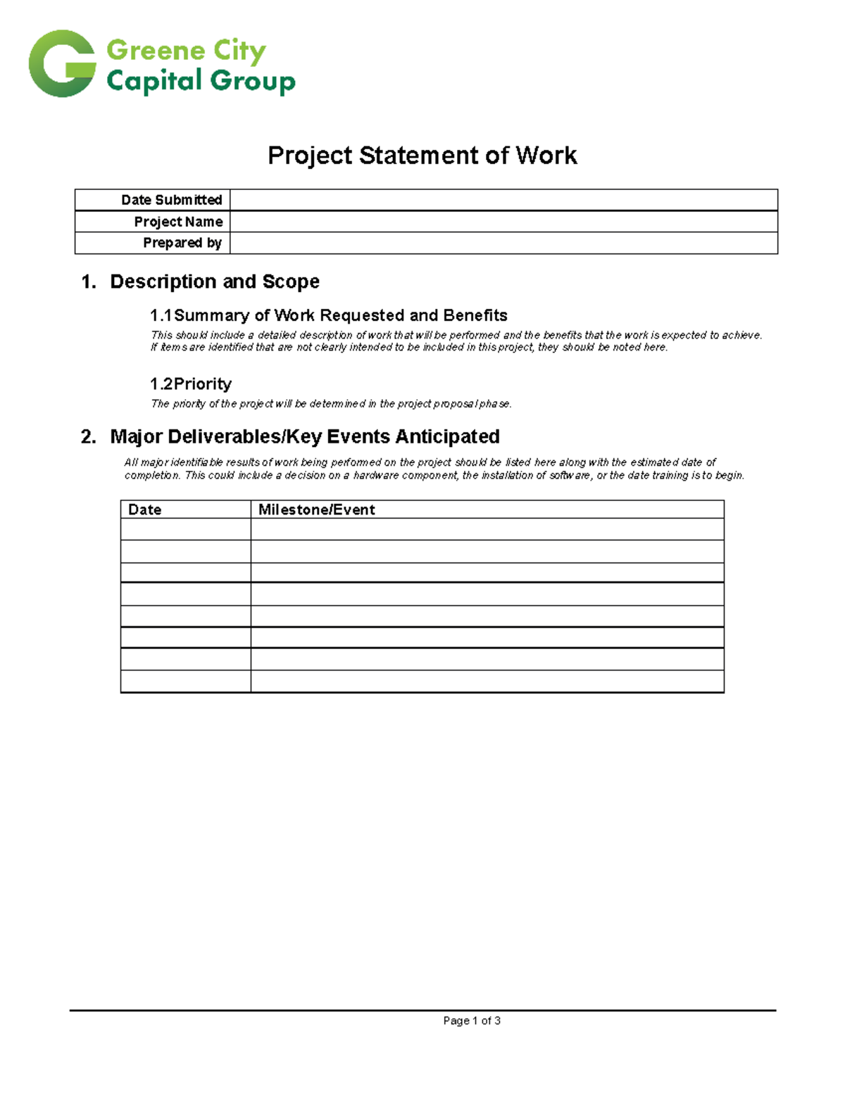 SOW Template for Project Management - C716 - Studocu