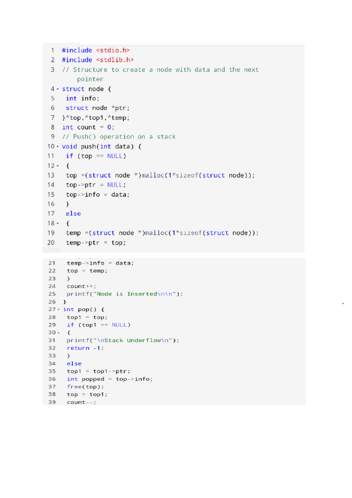 EXP7dsa - Trt - 1 2 3 11 Structure to create a node with data and the ...