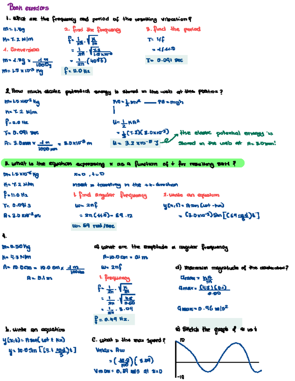 Physics for Life Science: Exercises and Solutions (PHYS 101) - Studocu