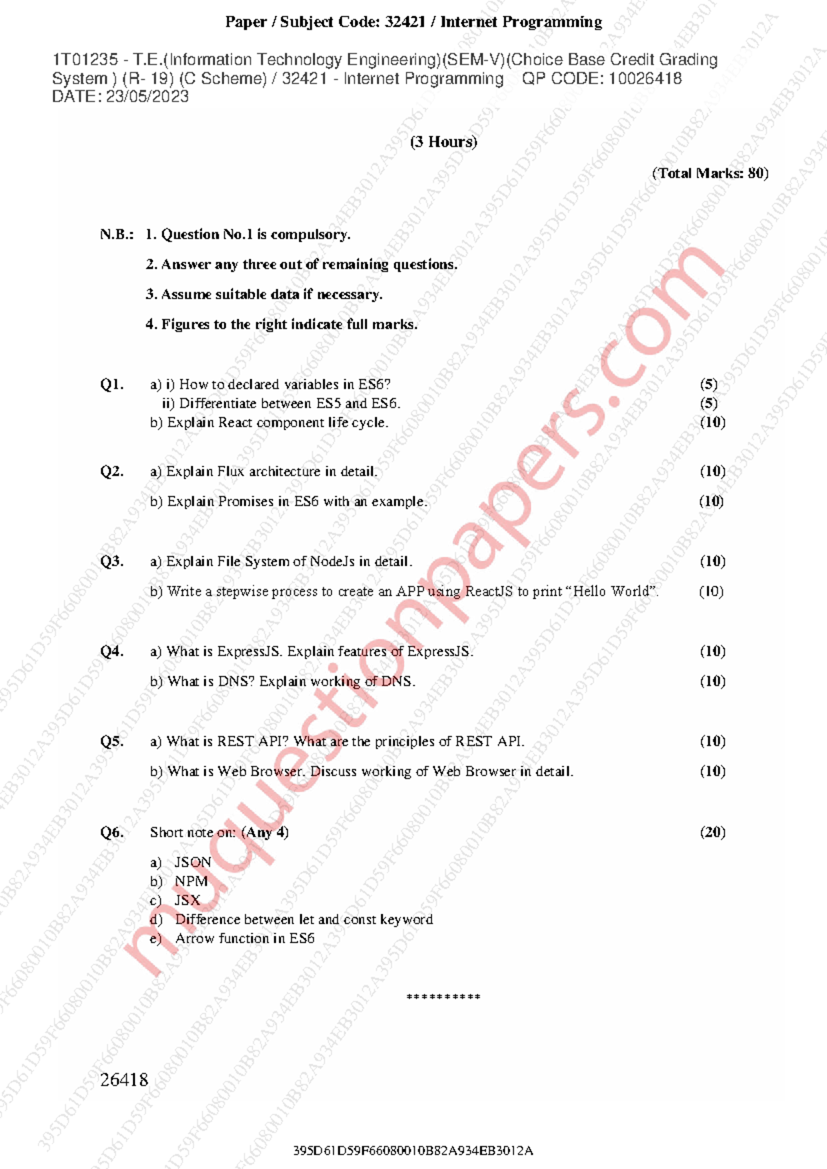 Internet Programming (32421) Final Exam Notes - May 2023 - Studocu