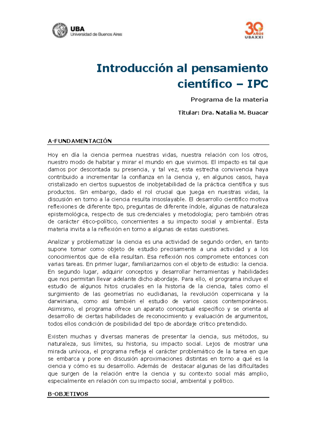 Introduccion al pensamiento cientifico uba xxi - Introducción al ...