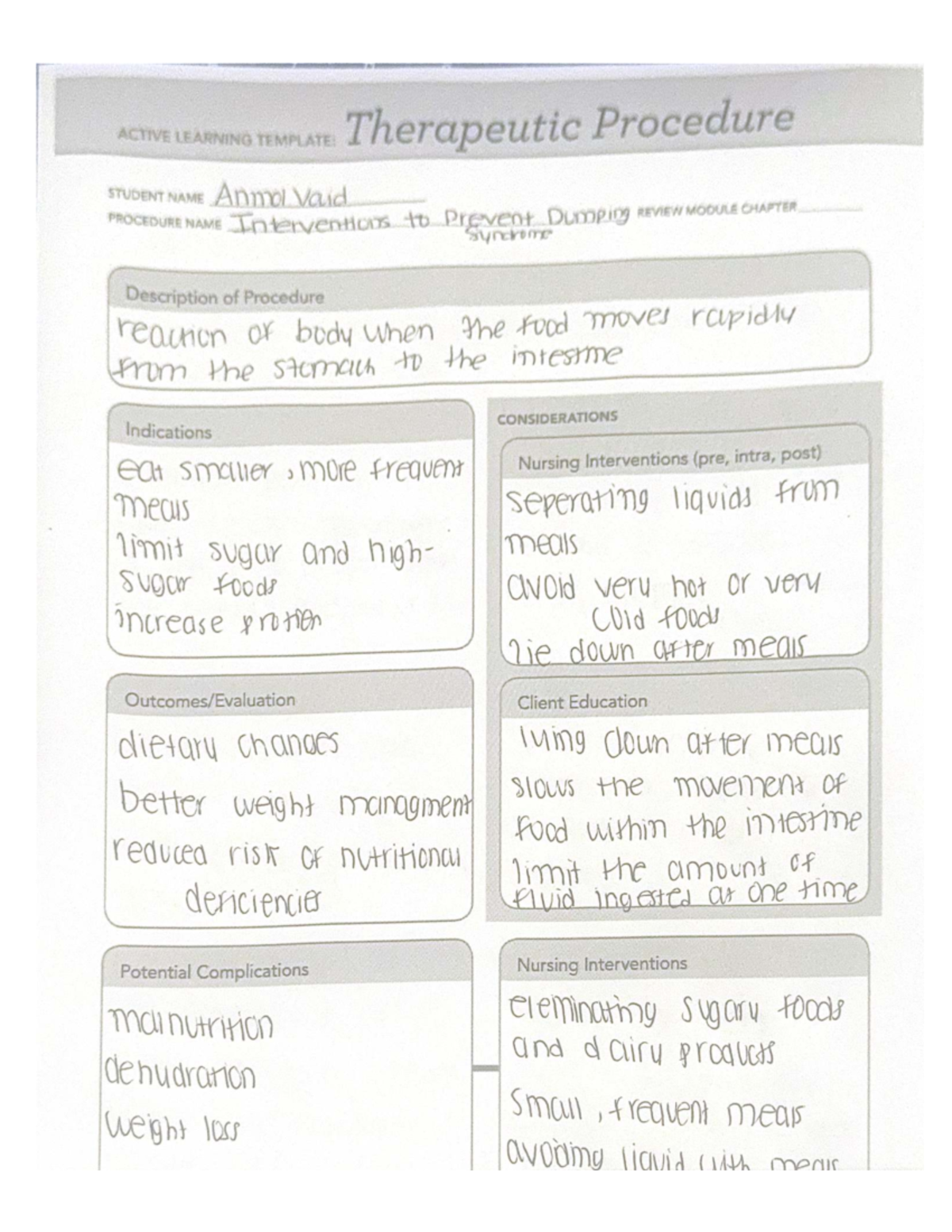 Active Learning Template: Therapeutic Procedure for Syndrome Dumping ...