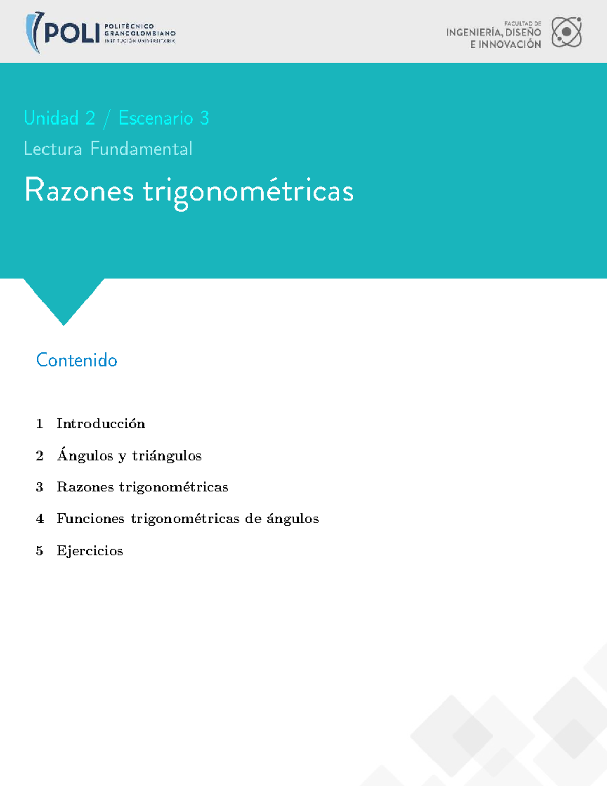 Unidad 2 Escenario 3: Razones Trigonométricas y Aplicaciones - Studocu