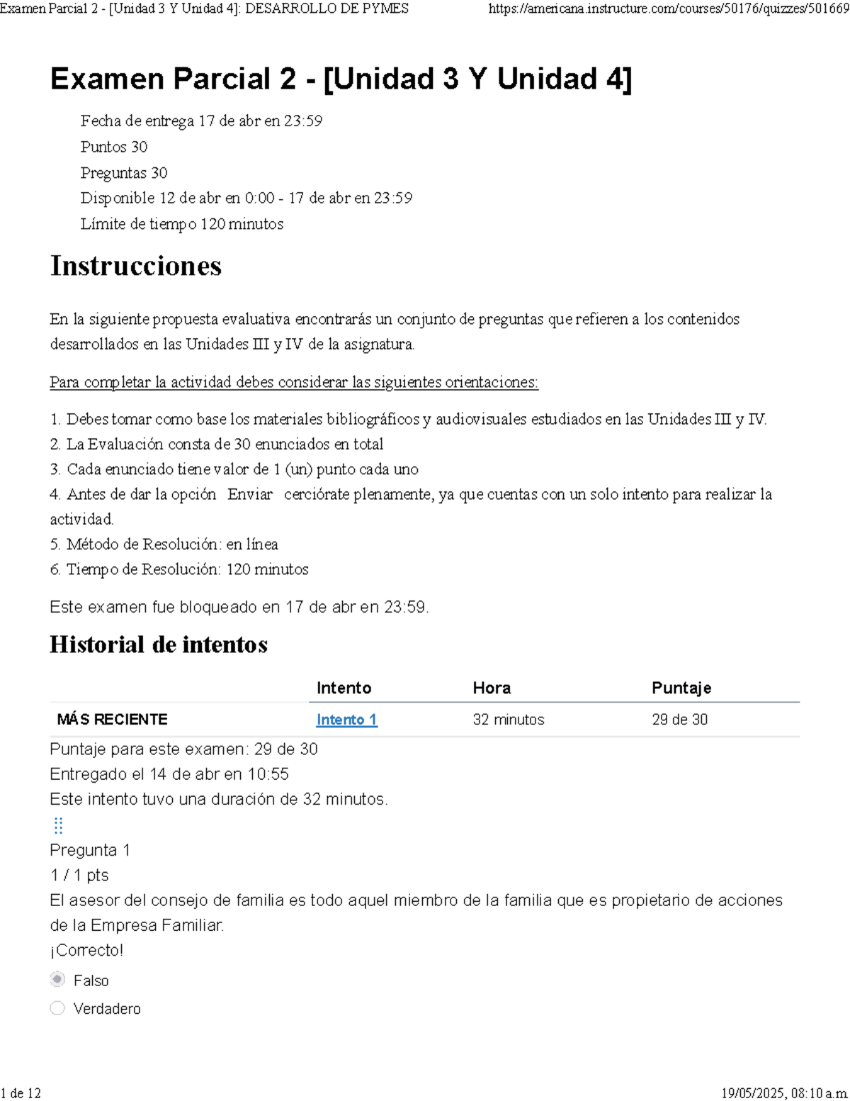 Examen Parcial 2 - [Unidad 3 y 4] Desarrollo de PYMES - Studocu