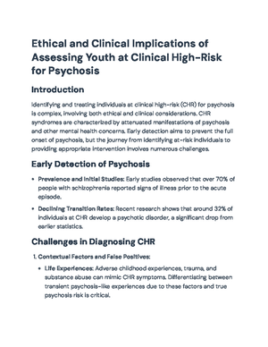 Transition Risks to Psychosis in High-Risk Patients: A Detailed Study ...