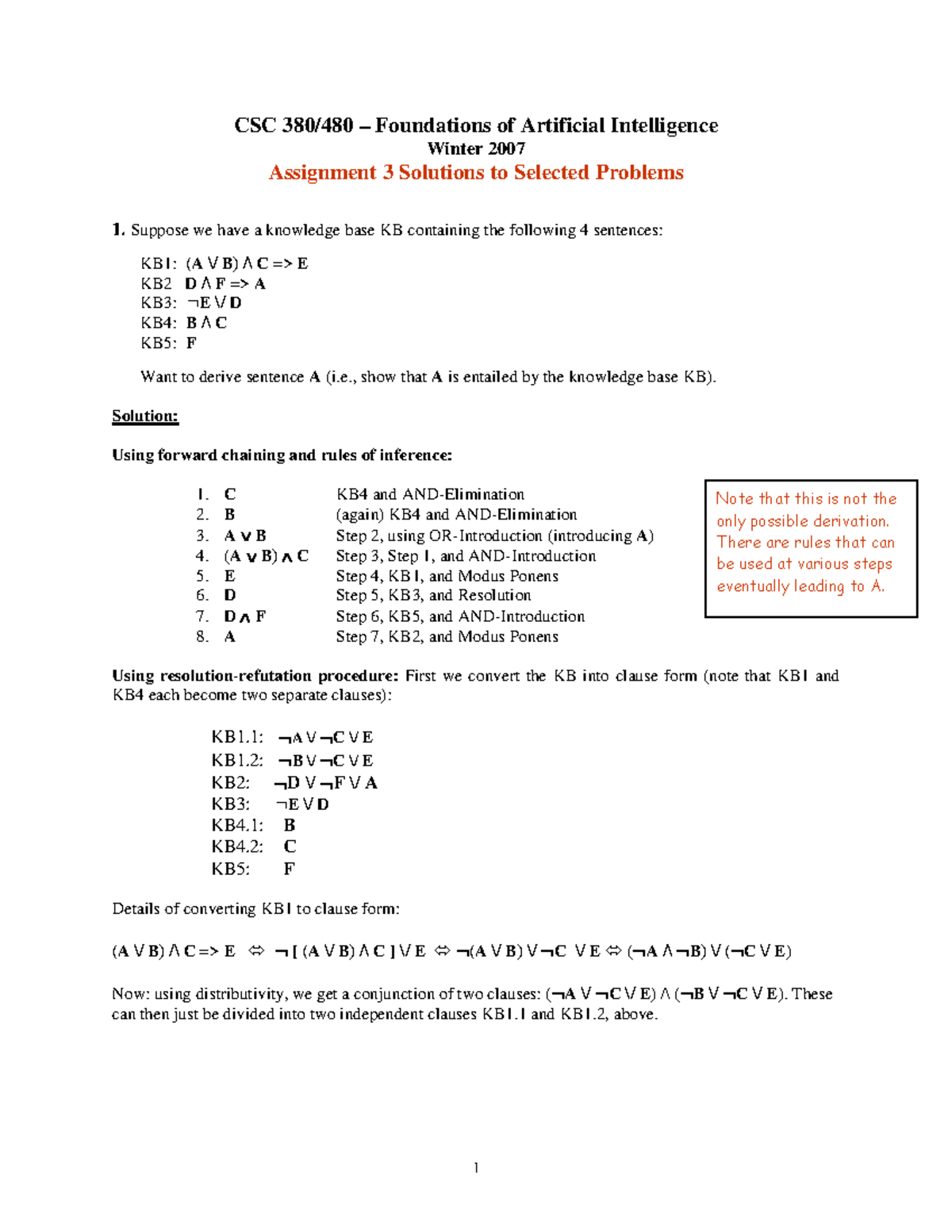 Predicate-logic-exercise - CSC 380/480 – Foundations of Artificial ...