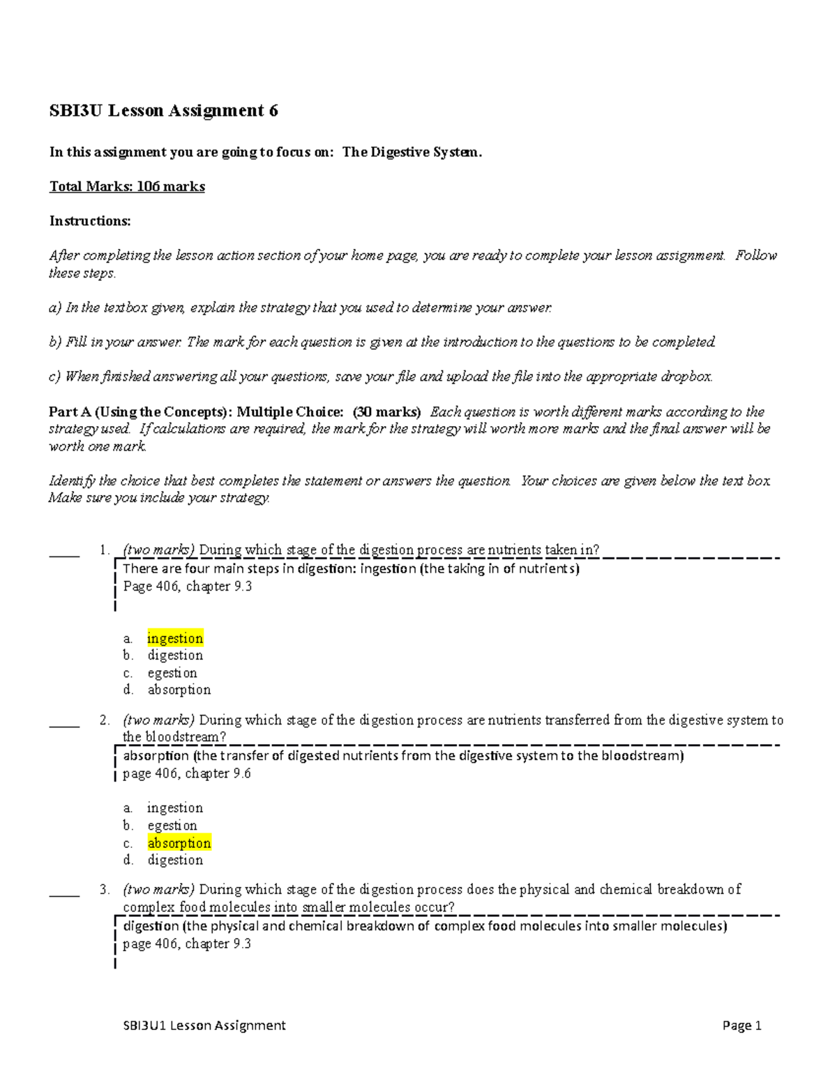 SBI3U Lesson Assignment 6 (docx) done (updated) - SBI3U Lesson ...