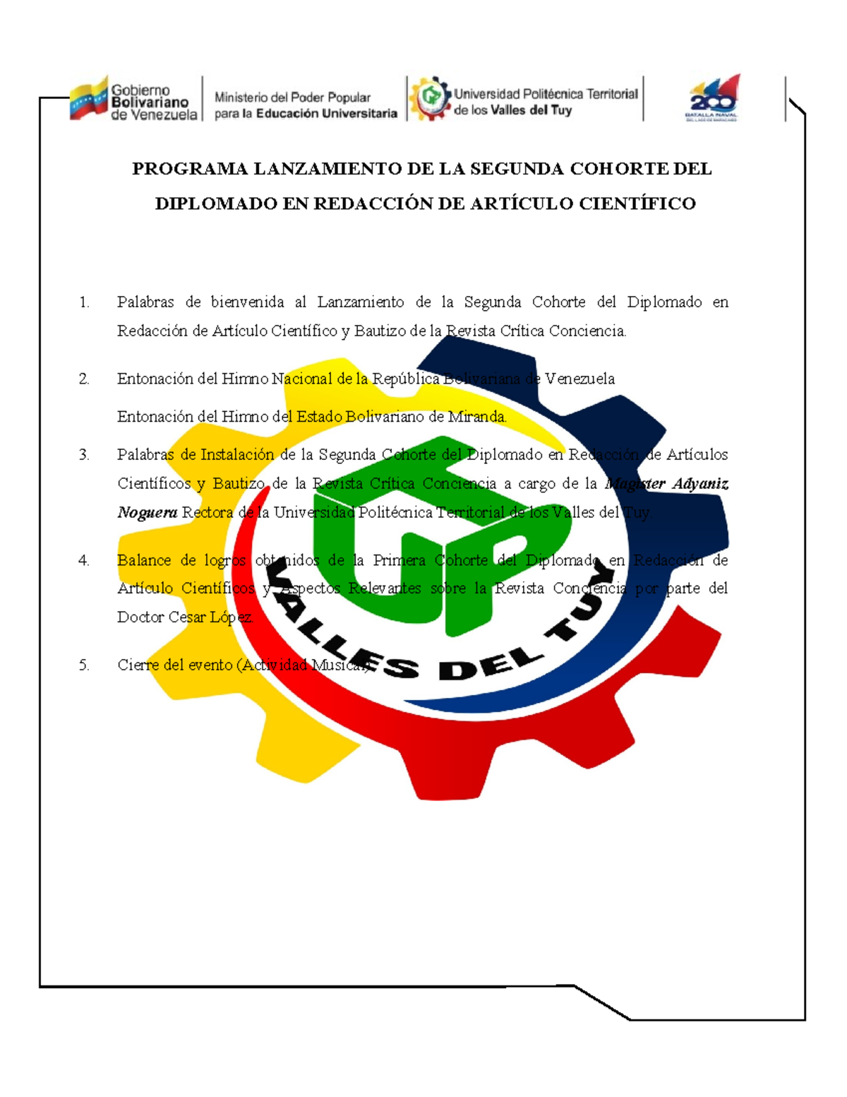 Lanzamiento de la Segunda Cohorte del Diplomado en Redacción Científica ...