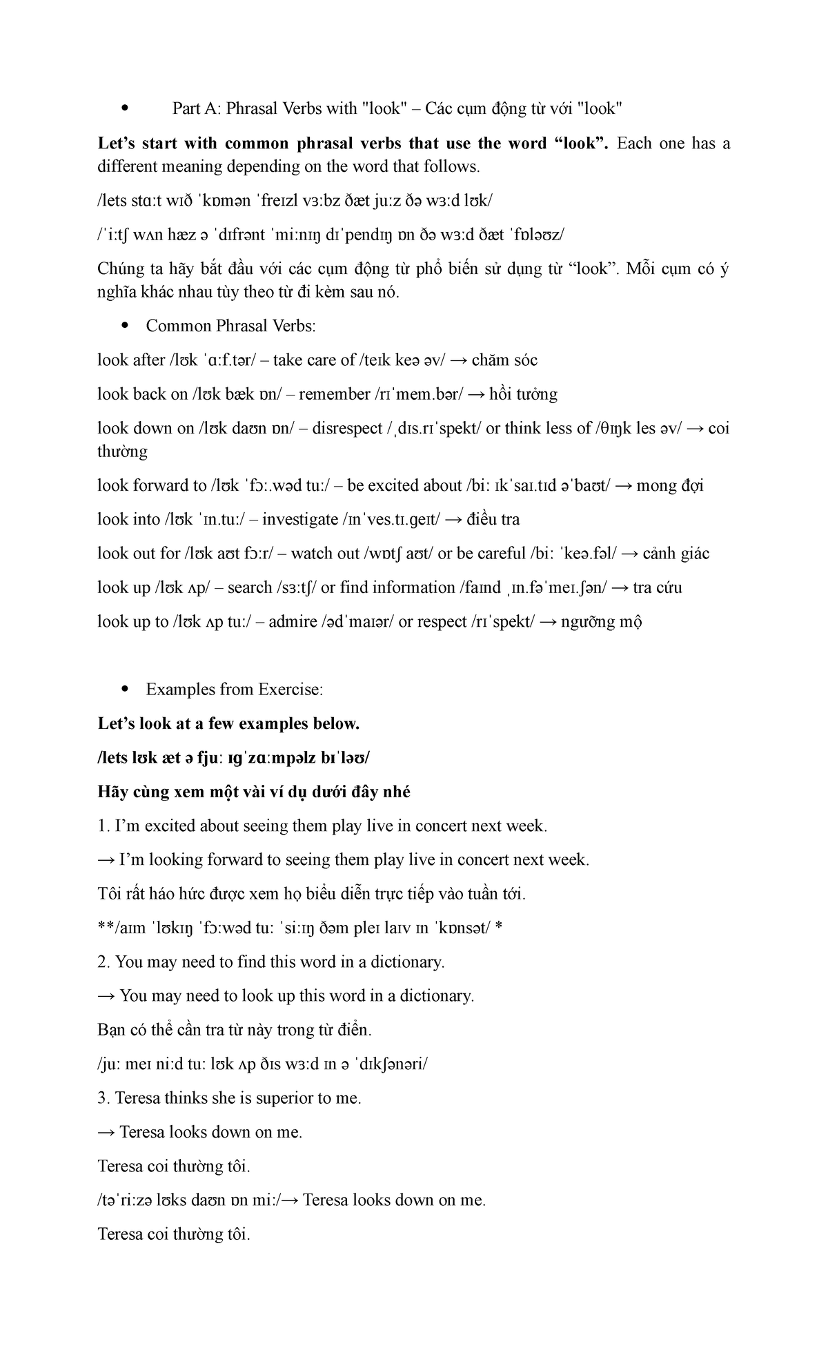 Grammar 6: Common Phrasal Verbs and Their Meanings in Context - Studocu