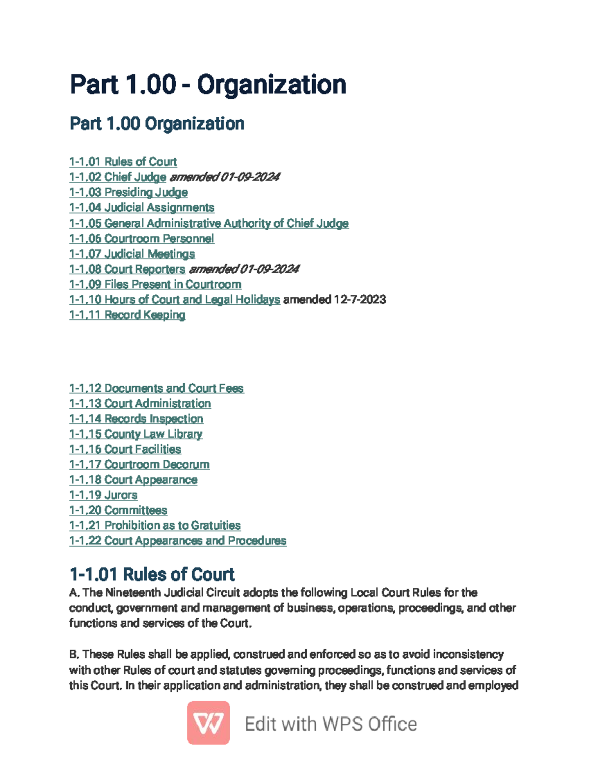 Nineteenth Judicial Circuit Local Court Rules Overview - Studocu