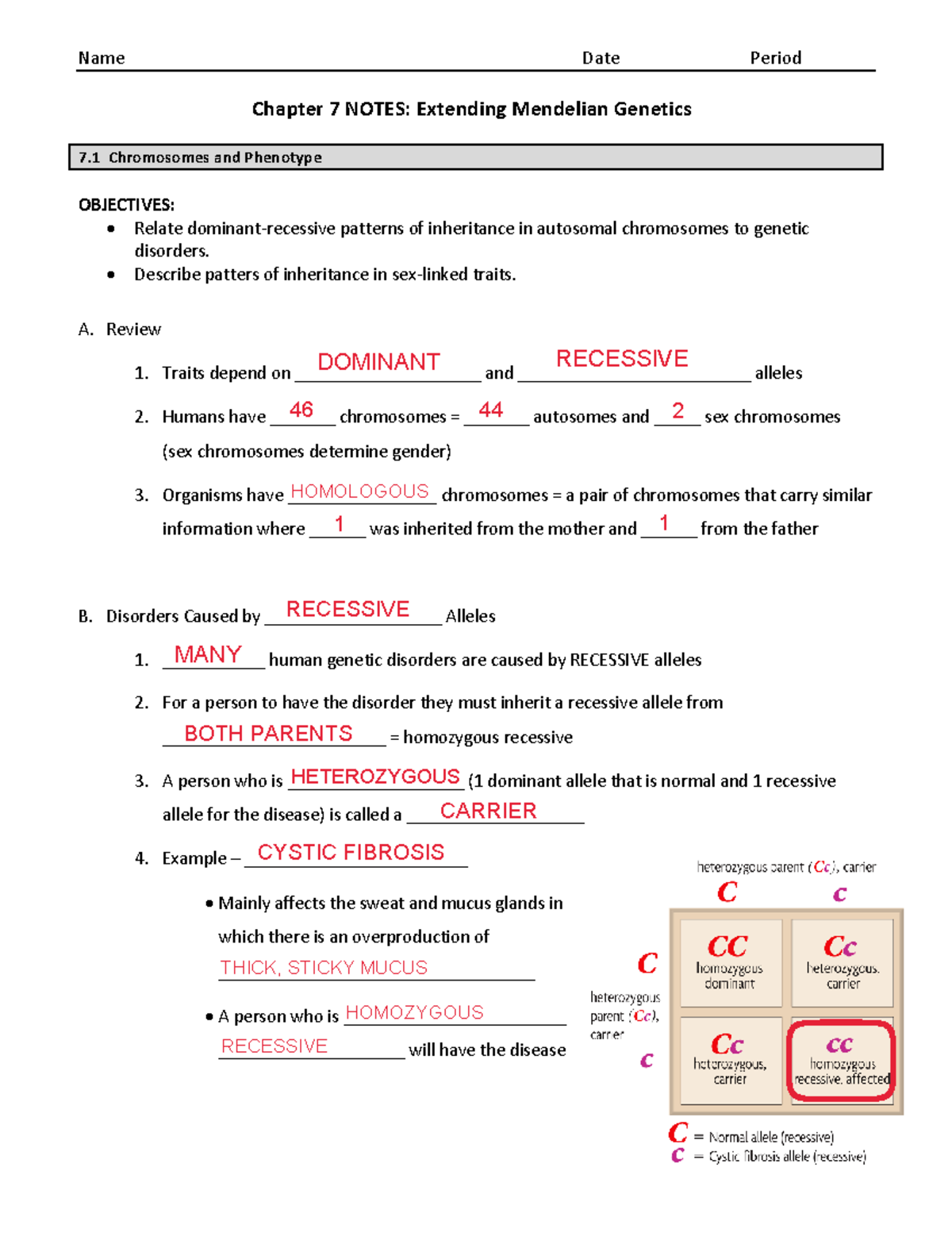 Chapter 7 Notes: Extending Mendelian Genetics (BIO 101) - Studocu