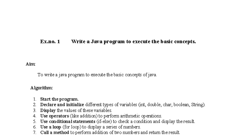 OOP with Java: Concepts and Program Examples (CS101) - Studocu