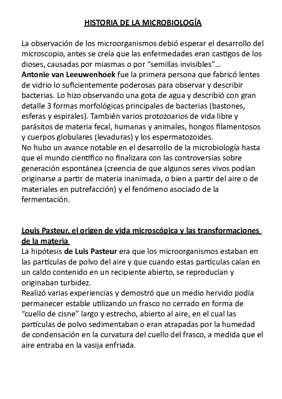 Resumen de Microbiologia 1 - HISTORIA DE LA La de los microorganismos ...