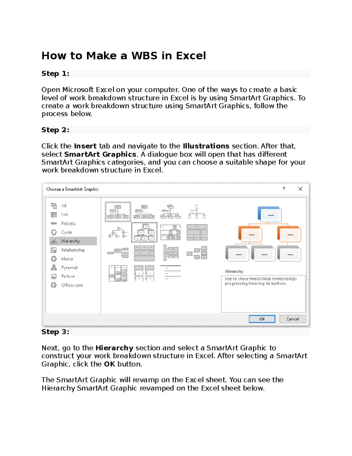 How to create wbs in excel - How to Make a WBS in Excel Step 1: Open ...